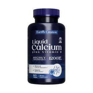 Cálcio 1200mg + Vitamina D3 Earth's Creation 60 Softgels