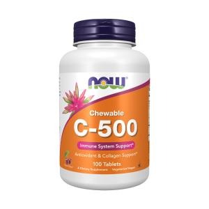 Vitamina C 500mg Now 100 Tablets Chewable Cherry