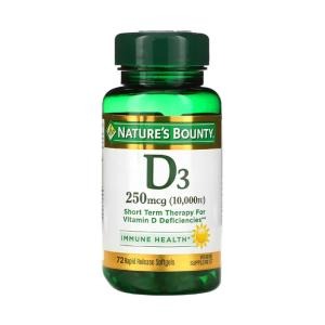 Vitamina D3 10.000 IU Nature's Bounty 72 Softgels