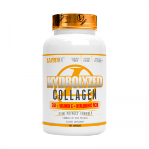 Colágeno Hidrolisado Types 1 e 3 Landerfit 180 Cápsulas
