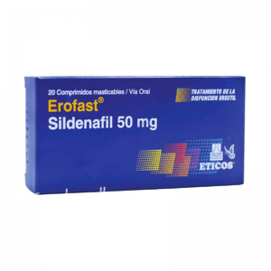 Erofast Sildenafil 50MG 20 Comprimidos Mastigável
