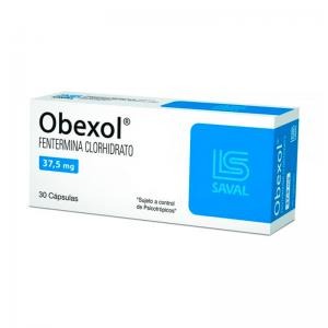 Obexol Fentermina Clorhidrato 37mg / 30 Cápsulas