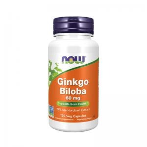 Ginkgo Biloba 60mg Now 60 Cápsulas Vegetariana