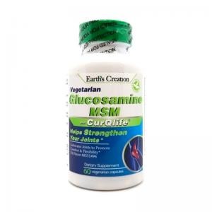 Glucosamine Chondroitin MSM CurQlife Earth's Creation 60 Cápsulas Vegetariana