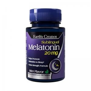 Melatonina 20mg Earth's Creation 60 Tablets Sublingual Mint Flavor