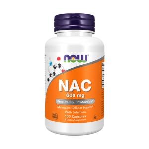 NAC N-Acetyl-L-Cysteine 600mg Now 100 Cápsulas